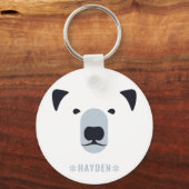 シロクマ |名パーソナライズされた前 キーホルダー (正面)
