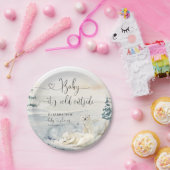 シロクマ |森の赤ちゃんシャワー ペーパープレート (パーティー)