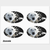 シロクマ 楕円形シール (シート)