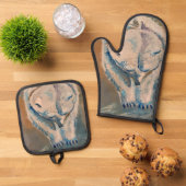 シロクマ 鍋つかみ&鍋敷きセット (トップダウン)