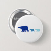シロクマ（青） 缶バッジ (正面&裏面)
