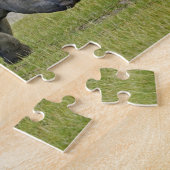 シロサイと遠くのフラミンゴ。 ジグソーパズル (側面)