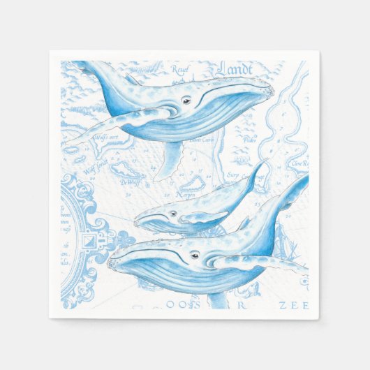 シロザトウクジラ科ホワイト スタンダードカクテルナプキン (正面)