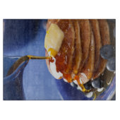 シロップおよびブルーベリーが付いているパンケーキ カッティングボード (正面)