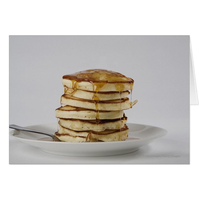 シロップが付いているパンケーキ (正面横)