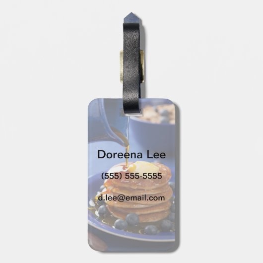 シロップとブルーベリーのパンケーキ ラゲッジタグ (裏面縦)