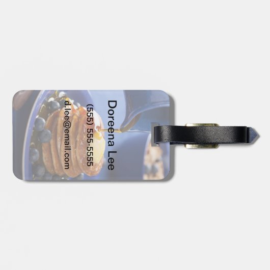 シロップとブルーベリーのパンケーキ ラゲッジタグ (裏面横)