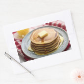 シロップをかぶったパンケーキ 長方形シール (封筒)
