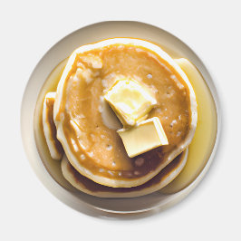 シロップ食品でバターを塗ったパンケーキ マグネット