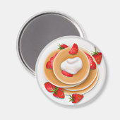 シロップ食品入りストロベリーパンケーキ マグネット (正面/裏面)