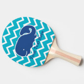 シロナガスクジラのシェブロンパーソナライズで航海のなパターン 卓球ラケット (横)
