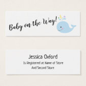 シロナガスクジラのハンドアウトカードとのベビーのギフト登録 (正面&裏面)