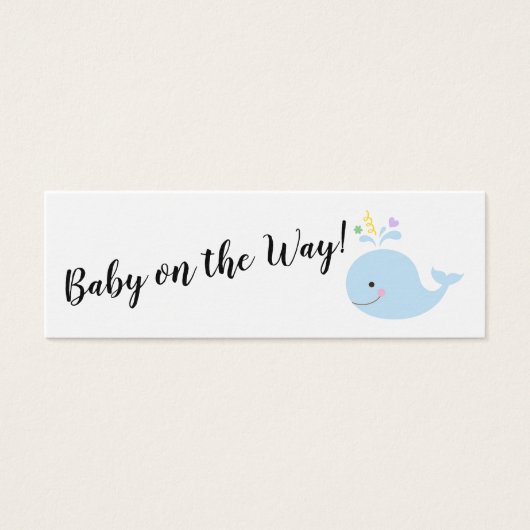 シロナガスクジラのハンドアウトカードとのベビーのギフト登録 (正面)