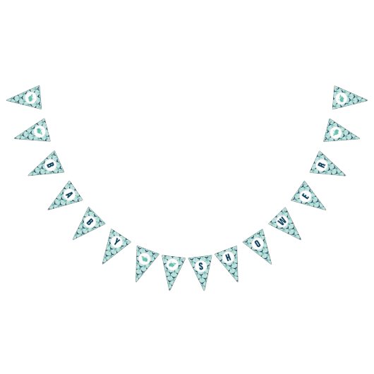 シロナガスクジラのベビーシャワーの旗 バンティングフラッグ (全)