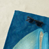 シロナガスクジラの航海のなビーチの時間パーソナライズな海 ビーチタオル (インサイチュ)