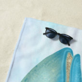 シロナガスクジラの航海のな海のビーチの時間名前をカスタムする ビーチタオル (インサイチュ)