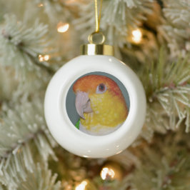 シロハラインコのオウムの陶磁器のクリスマスの球のオーナメント セラミックボールオーナメント