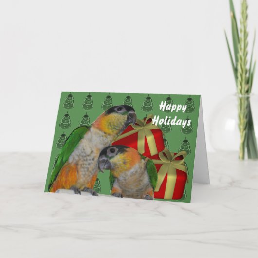 シロハラインコはクリスマスの休日カードをオウム返しします シーズンカード (正面)