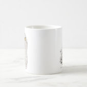 シロフクロウの似顔絵 コーヒーマグカップ (中央)