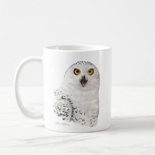 シロフクロウの似顔絵 コーヒーマグカップ (左)