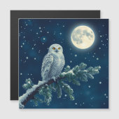 シロフクロウの楽しいクリスマスカード (正面/裏面)