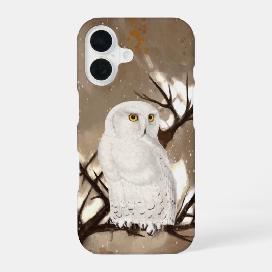 シロフクロウ iPhone 16ケース (裏面)