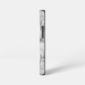 シロヘビの皮革プリント iPhoneケース (左側面)