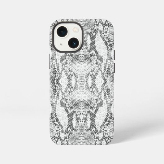 シロヘビの皮革プリント iPhoneケース (裏面)
