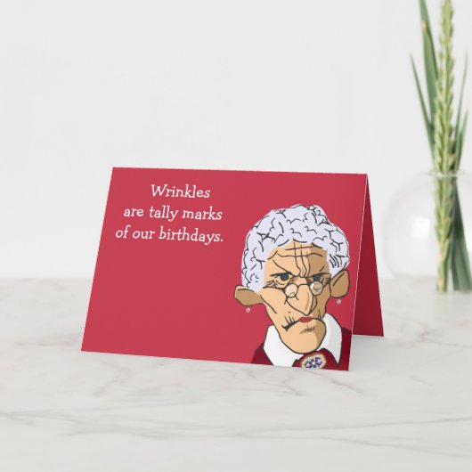 シワの計数誕生日カード カード (正面)