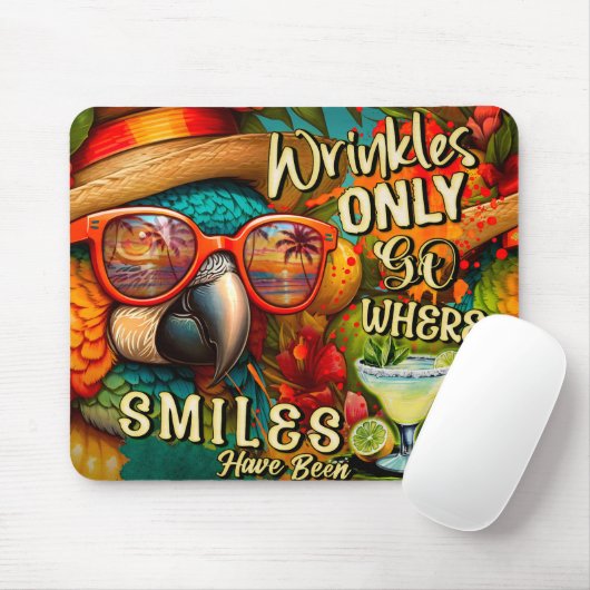 シワはスマイルがオウムだった所に行く マウスパッド (マウス)