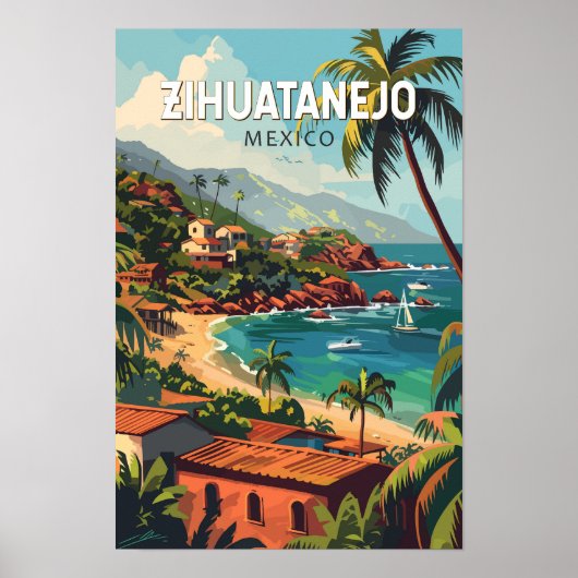 シワタネホ メキシコ 旅行 アート ヴィンテージ ポスター (正面)