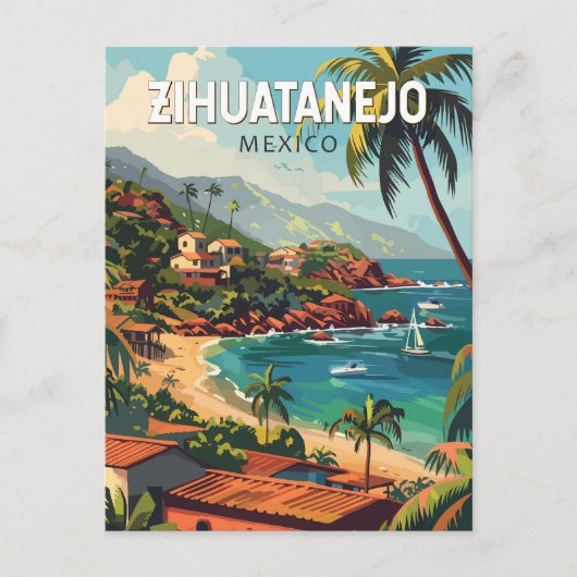 シワタネホ メキシコ 旅行 アート ヴィンテージ ポストカード (正面)