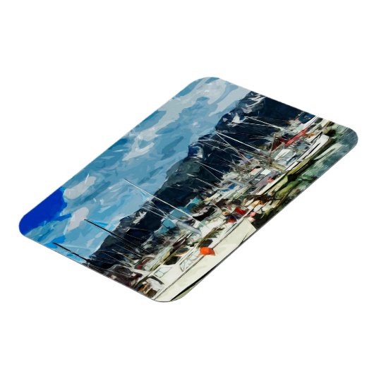 シワードアラスカの居住区抽象芸術印象主義 マグネット (左側)