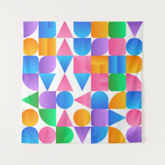 シンウェーブバウハウスレインボー#2 （ピンク – ブルー – イエロー） タペストリー