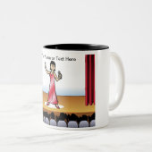 シンガパーソナライズされたー – 女性漫画コーヒーマグ ツートーンマグカップ (正面右)