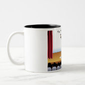 シンガパーソナライズされたー – 女性漫画コーヒーマグ ツートーンマグカップ (左)