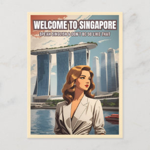 シンガポールおもしろい旅行ユーモア一色 ポストカード