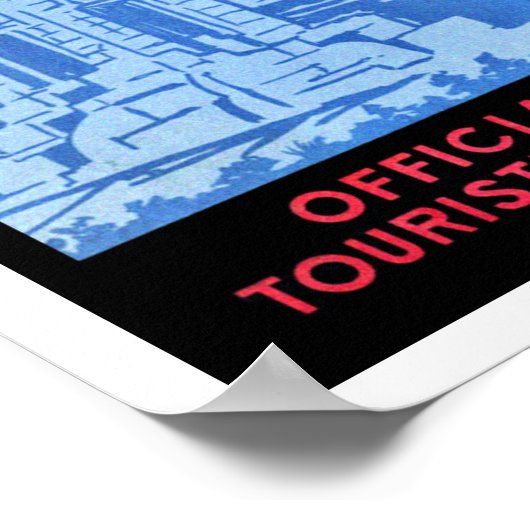 シンガポールからジャバインドネシアを訪れるヴィンテージ ポスター (角)