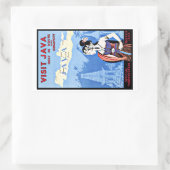 シンガポールからジャバインドネシアを訪れるヴィンテージ 長方形シール (バッグ)