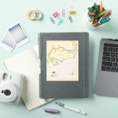 シンガポールのイラスト地図 シール (iPadカバー)