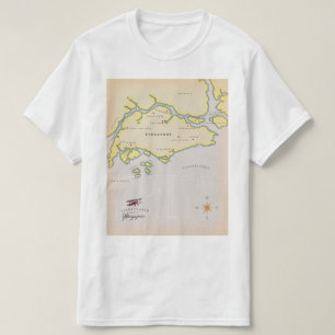 シンガポールのイラスト地図 Tシャツ