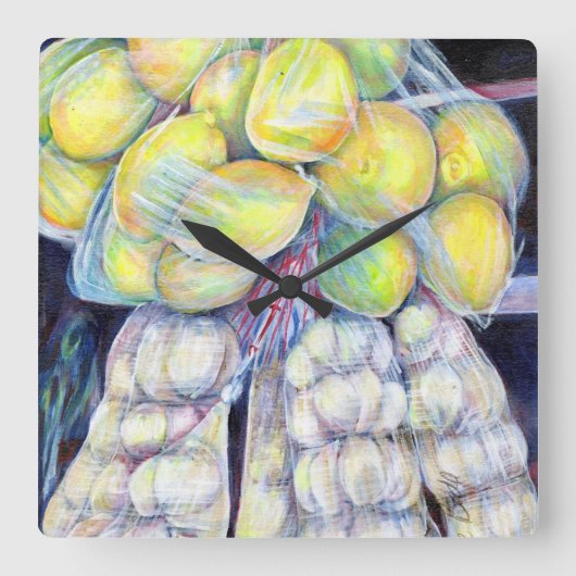 シンガポールのウェット疑問に思・マーケッツについて スクエア壁時計 (正面)