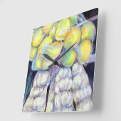 シンガポールのウェット疑問に思・マーケッツについて スクエア壁時計 (傾斜)