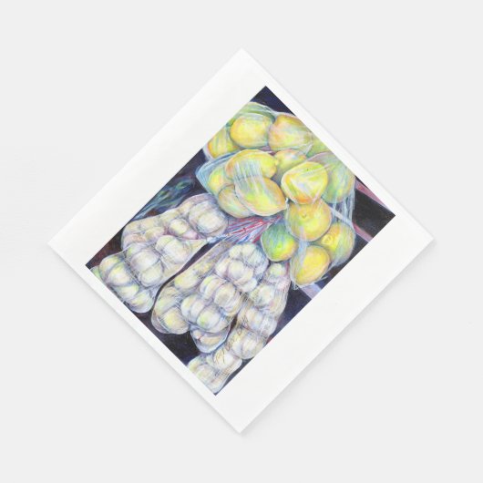 シンガポールのウェット疑問に思・マーケッツについて スタンダードランチョンナプキン (角)