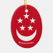 シンガポールのコート・オブ・アームズ セラミックオーナメント (裏面)