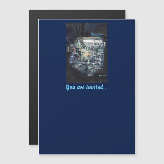 シンガポールのゴールを移動 マグネット招待状 (正面/裏面)