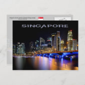 シンガポールのスカイラインとエスプラネード橋 ポストカード (正面/裏面)