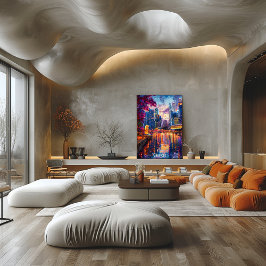 シンガポールのスカイラインポスター未来的なアジアのシティアート ポスター