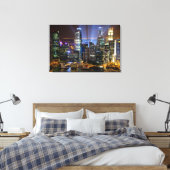 シンガポールのダウンタウンの夜 キャンバスプリント (インサイチュ (寝室))