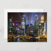 シンガポールのダウンタウンの夜 ポストカード (正面/裏面)
